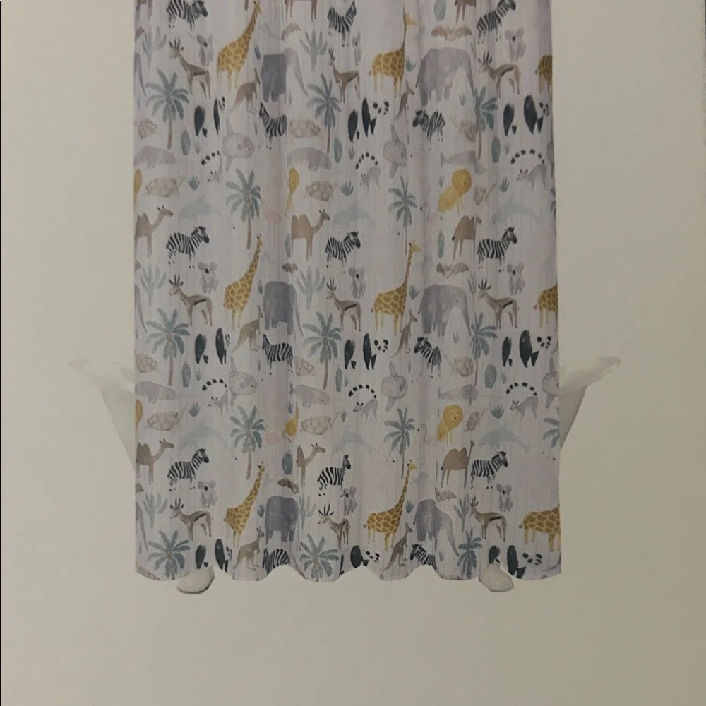 The Big One Kids Safari Animal Shower Curtain - Gray and Brown